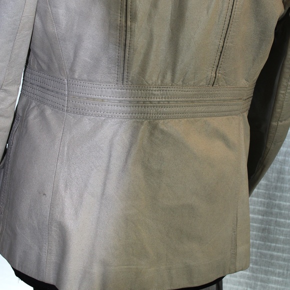 VINTAGE FI GRAYISH TONE LEATHER JACKET - Picture 7 of 8